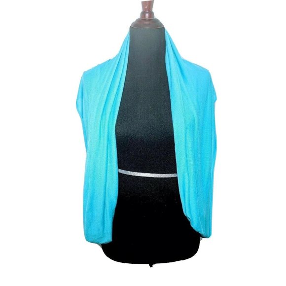 Infinity Tube Scarf Shrug Super Soft Vibrant Turquoise Seamless 43"x32" - Picture 7 of 7